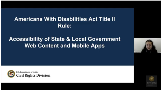 Americans With Disabilities Act Title II Rule: Accessibility of State & Local Government Web Content and Mobile Apps - U.S. Department of Justice - Civil Rights Division